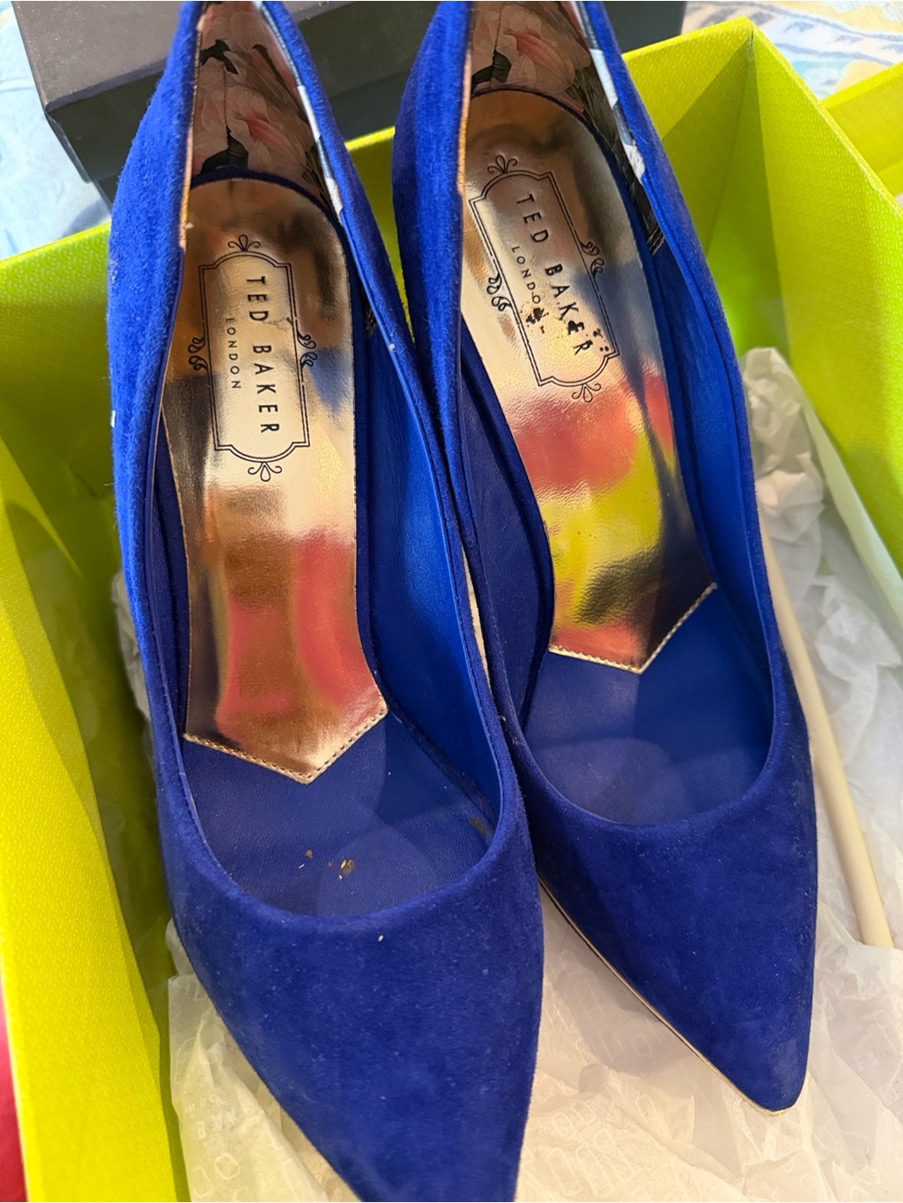 Ted Baker Cobalt Blue Suede Pointed-Toe Heels